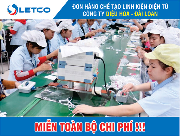 Đơn hàng chế tạo linh kiện điện tử Công ty Diệu Hoa, Đài Loan năm 2019 - Miễn toàn bộ chi phí