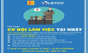 Hôi thảo “Cơ hội làm việc tại Nhật Bản” dành cho SV Khoa CN Hóa và CN May & TKTT