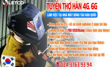 Tuyển thợ hàn 4G, 6G làm việc tại Hàn Quốc Visa E7